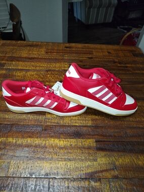 Adidas Break Start Sneakers in the Red / Cloud White / Gum colorway NWT EUC